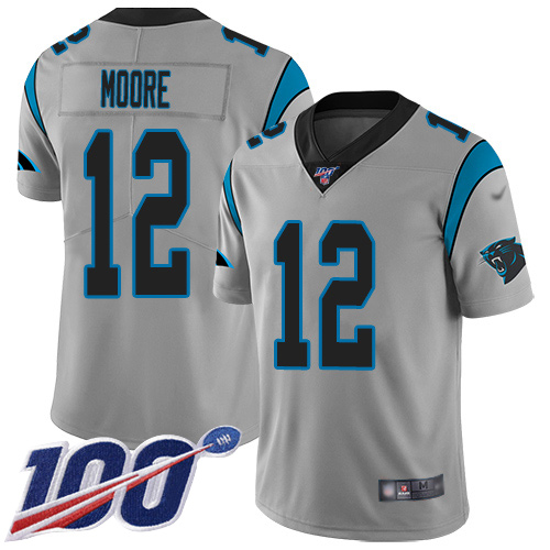 Carolina Panthers Limited Silver Youth DJ Moore Jersey NFL Football #12 100th Season Inverted Legend->women nfl jersey->Women Jersey